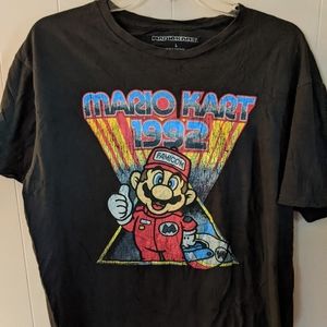 Men's Mario Kart 1992 Retro Portrait Tee Adult Size Large Black